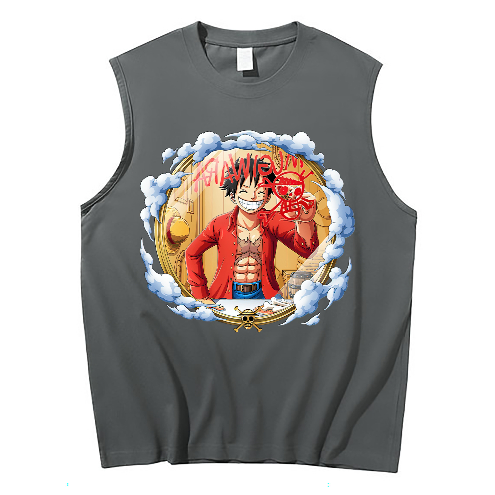 ワンピース モンキー・D・ルフィ ONE PIECE Monkey D. Luffy コットン100％タンクトップ（フロントプリント）